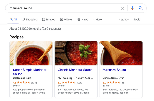 Google Search Marinara Sauce
